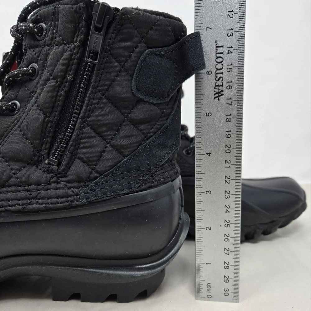 Wolverine Womens Winter Boots Sz 9.5M Waterproof Lace-Zip Up Quilted Nylon Black